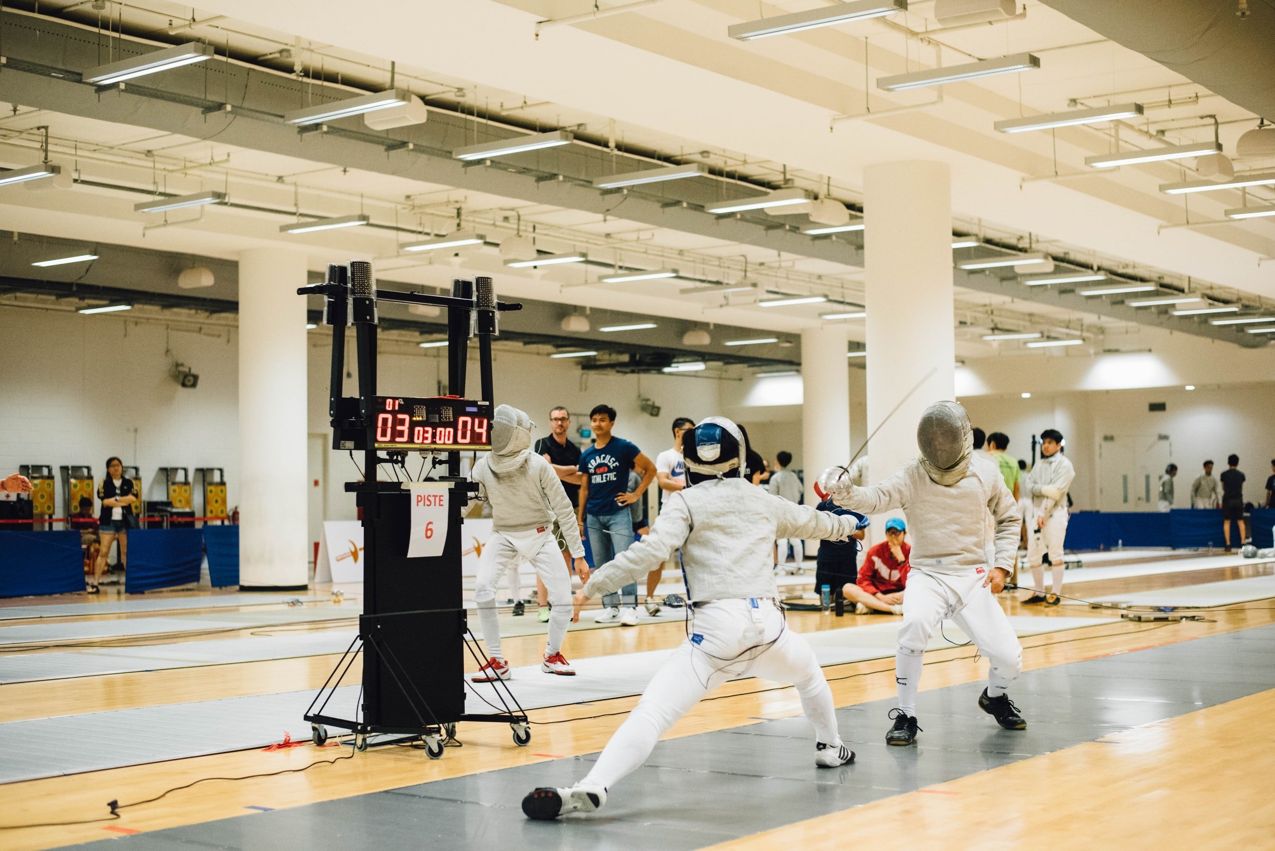 College fencing competition